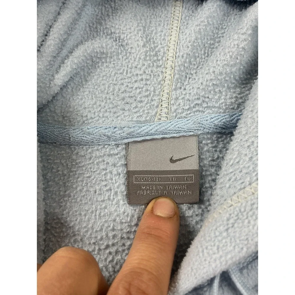 Nike Hoodie Mens XL Blue Pullover Fleece Hooded Drawstring Logo Embroidered
